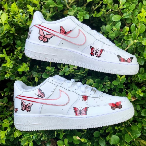 Custom Painted “butterfly” Nike Air Force 1s - Picture 1 of 5